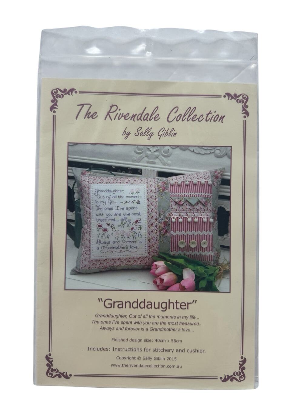 Rivendale Collection Granddaughter Embroidery Pillow Design Instructions Giblin